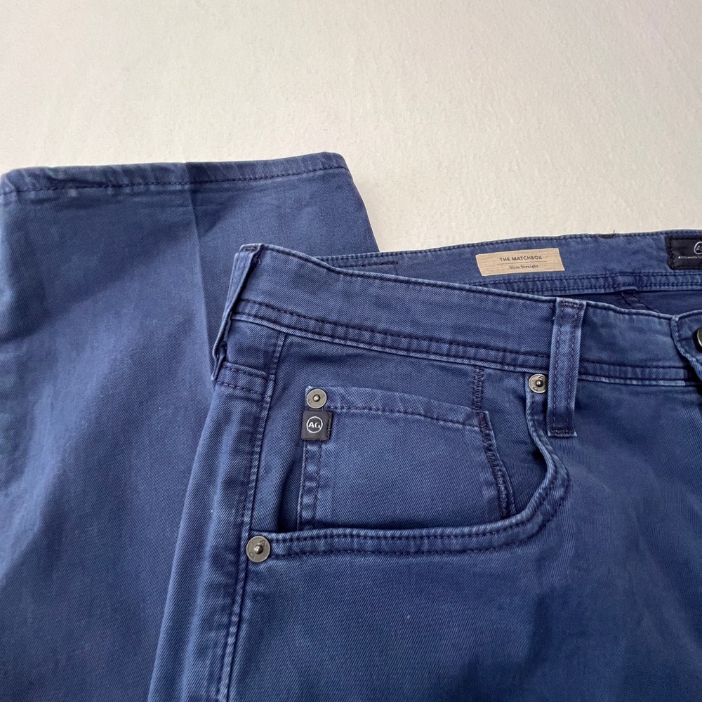 AG Adriano Goldschmied The Matchbox Slim Straight Men 36 Blue Jeans Chino Pants - Picture 12 of 12